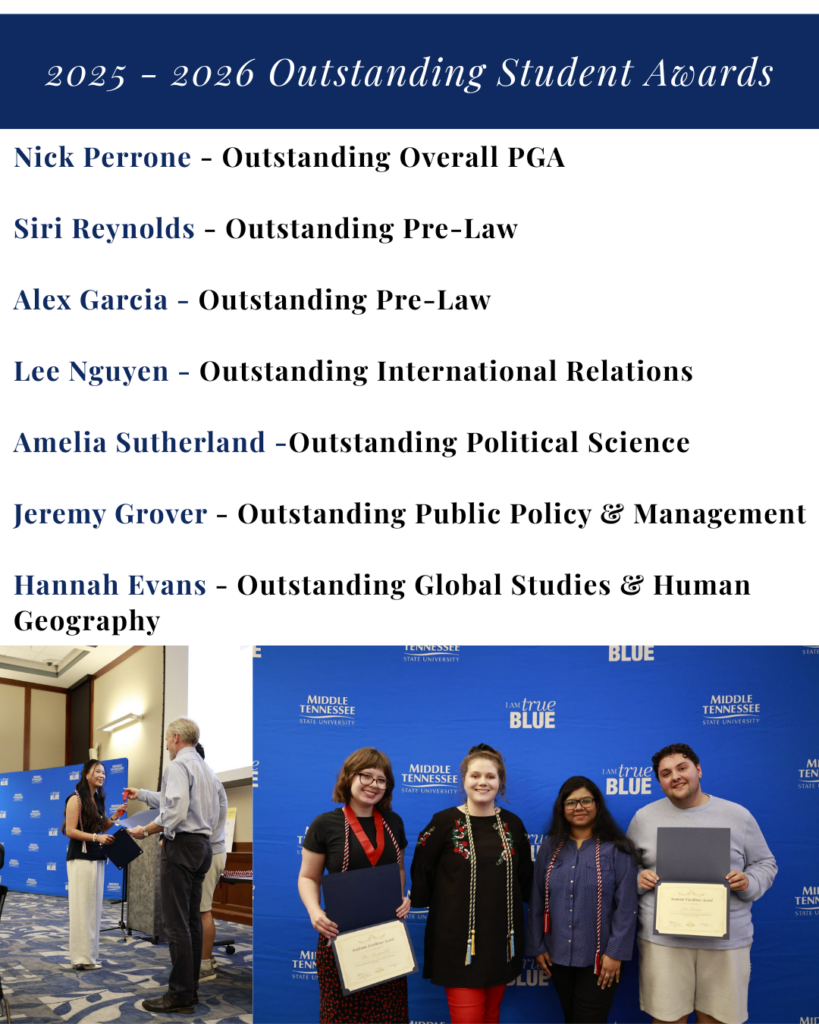 list of students who won outstanding student awards (also listed in text form above)