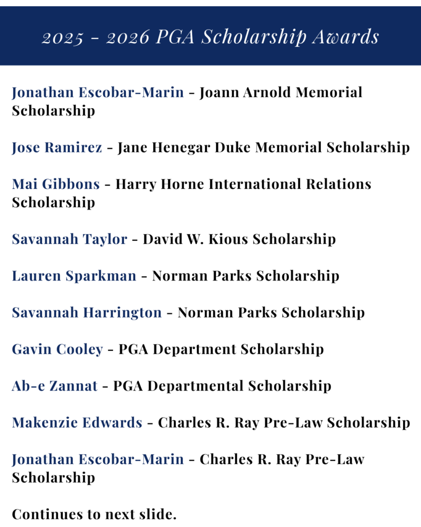 list of students who won scholarships (also listed in text form above)