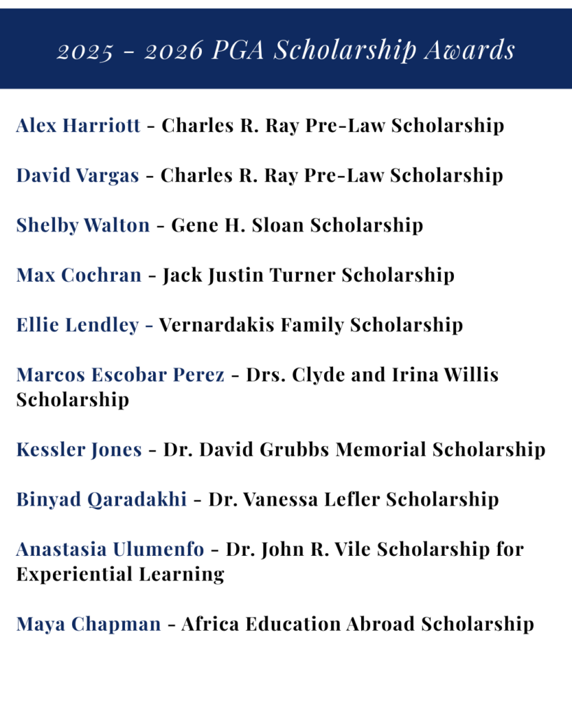 list of students who won pga scholarships (also listed in text form above)