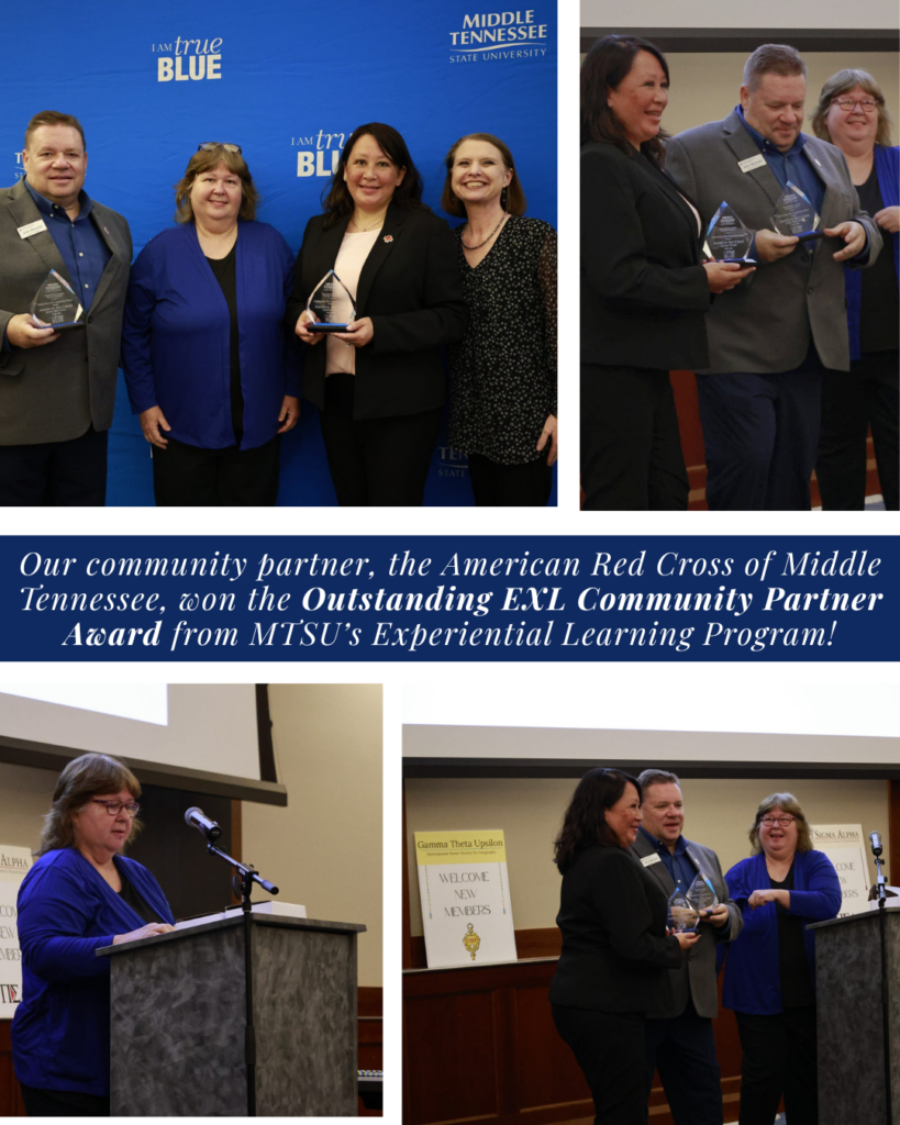 groups of award winners from the EXL program and american red cross